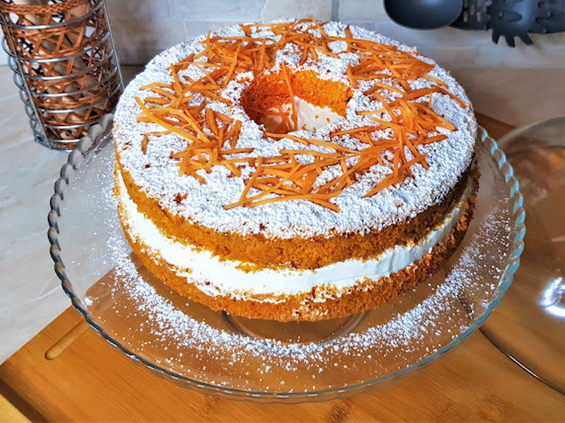 torta di carote e cocco con crema al latte - nadia coppola - fatinasweet